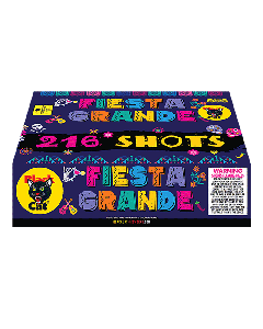 FIESTA GRANDE 216 Shot 500 Gram multi Shot Zipper by Black Cat Fireworks